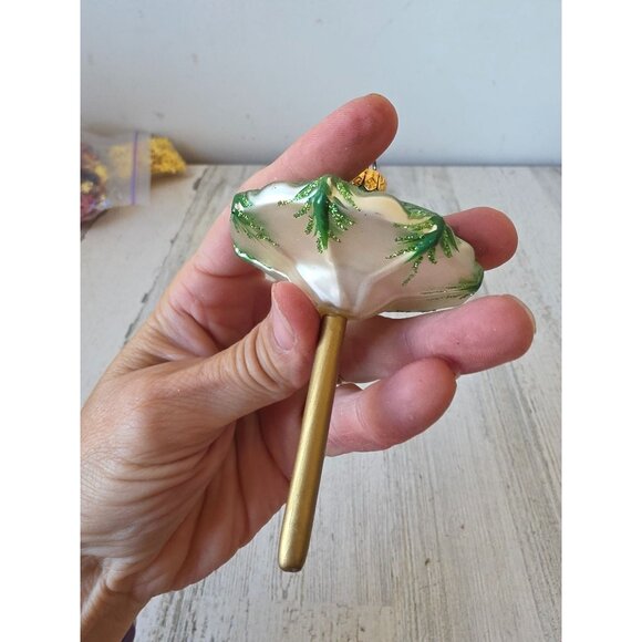 Beach umbrella glitter ornament glass Xmas tree Poland - Picture 5 of 8